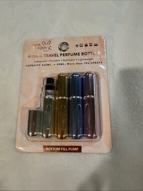 Spa Bunny 4-Pack Travel Perfume Bottles - Multicolor Refillable Atomizers